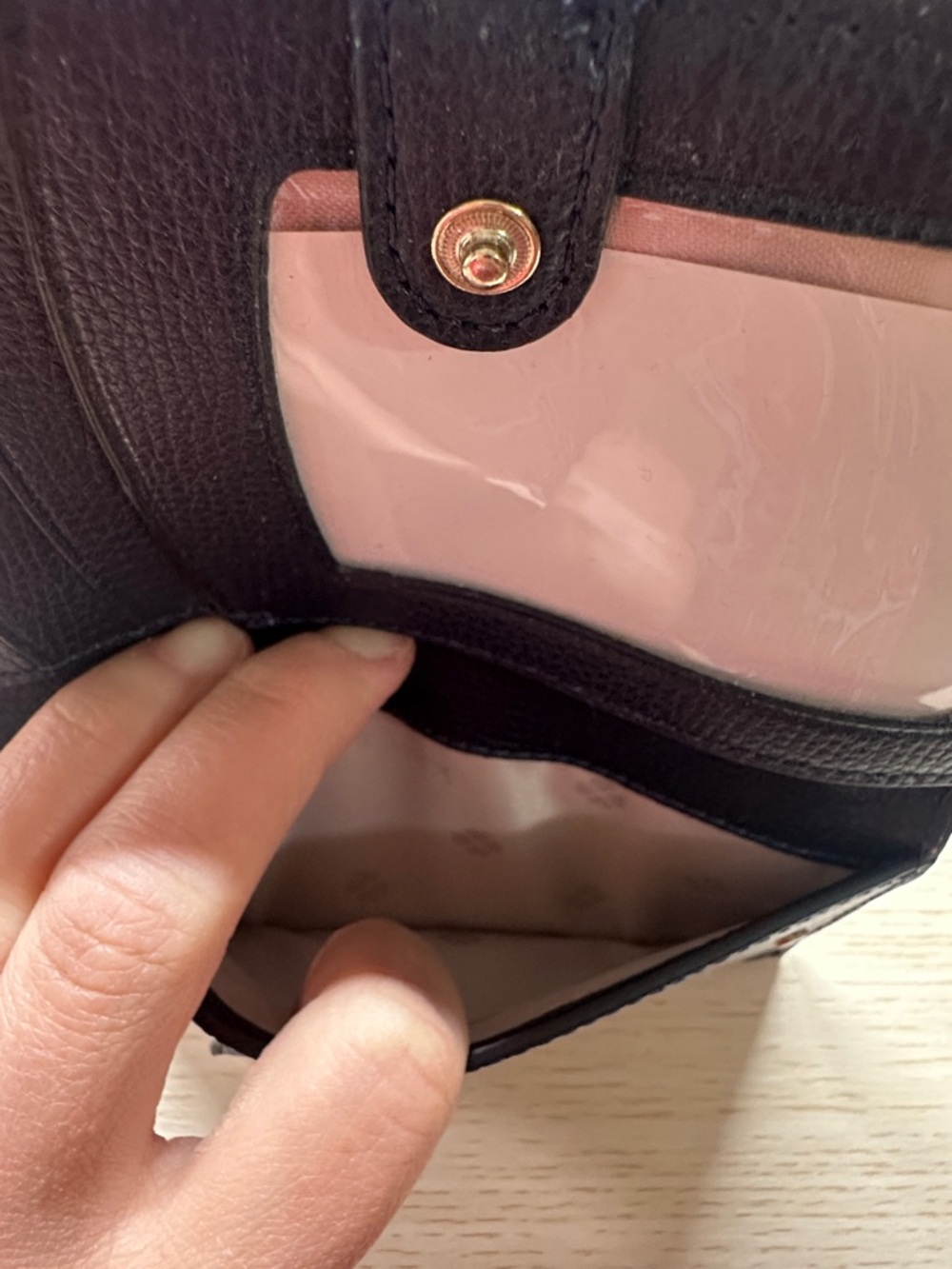 kate spade Navy Pebbled Leather Zip Wallet with Gold Hardware - Picture 6 of 6